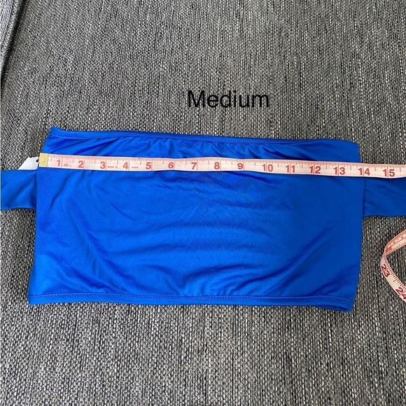Blue crop top tie top medium large New NWT - Picture 5 of 8